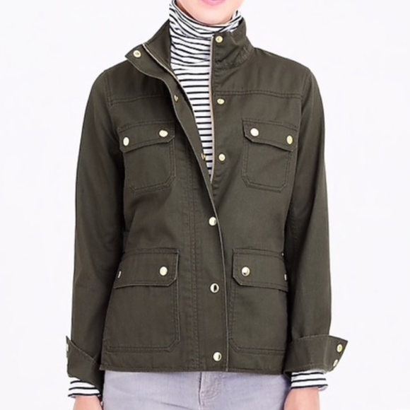 J.Crew Factory Resin-Coated Twill Field Jacket Size S Petite - Picture 1 of 10